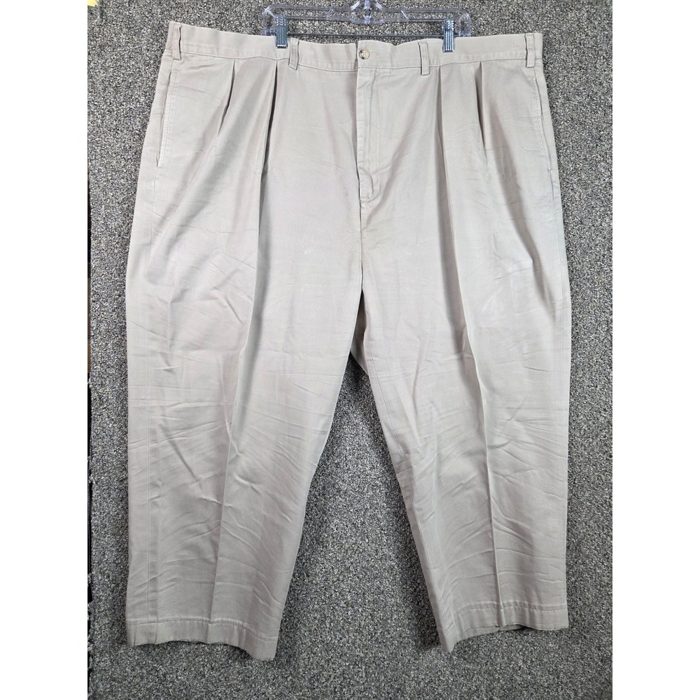 Polo Ralph Lauren Pants Mens 52x24 Khaki Big Andrew Pleated Cotton Chinos Tan